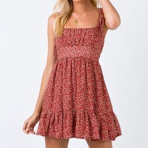 princess polly |THE BONNIE MINI DRESS MAROON